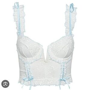 For Love And Lemons White Eyelet Bustier